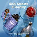 JusTea CREAM EARL GREY | Loose Leaf Black Tea | Tin with Hand Carved Tea Spoon | 40+ Cups (3.2oz) | High Caffeine | Award-Winning | Fair Trade |