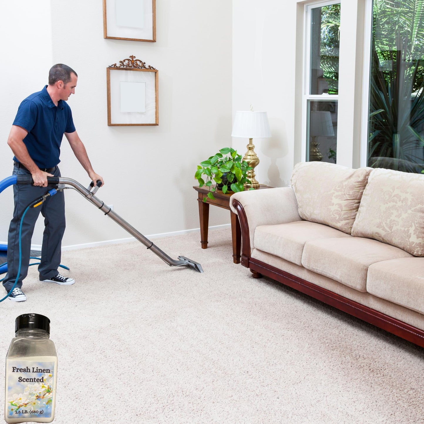 Eleganceinlife Fresh Linen-Scented Carpet and Room Deodorizer with Baking Soda Net WT 1.5 LB. (680 g) Each Pack of 2