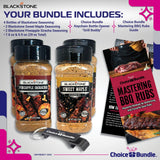 Blackstone Sweet Maple & Pineapple Sriracha Seasoning - Gourmet Griddle Premium BBQ Barbecue Rub 4 Pk Choice Bundle (29 oz) + BBQ Guide & Opener (6