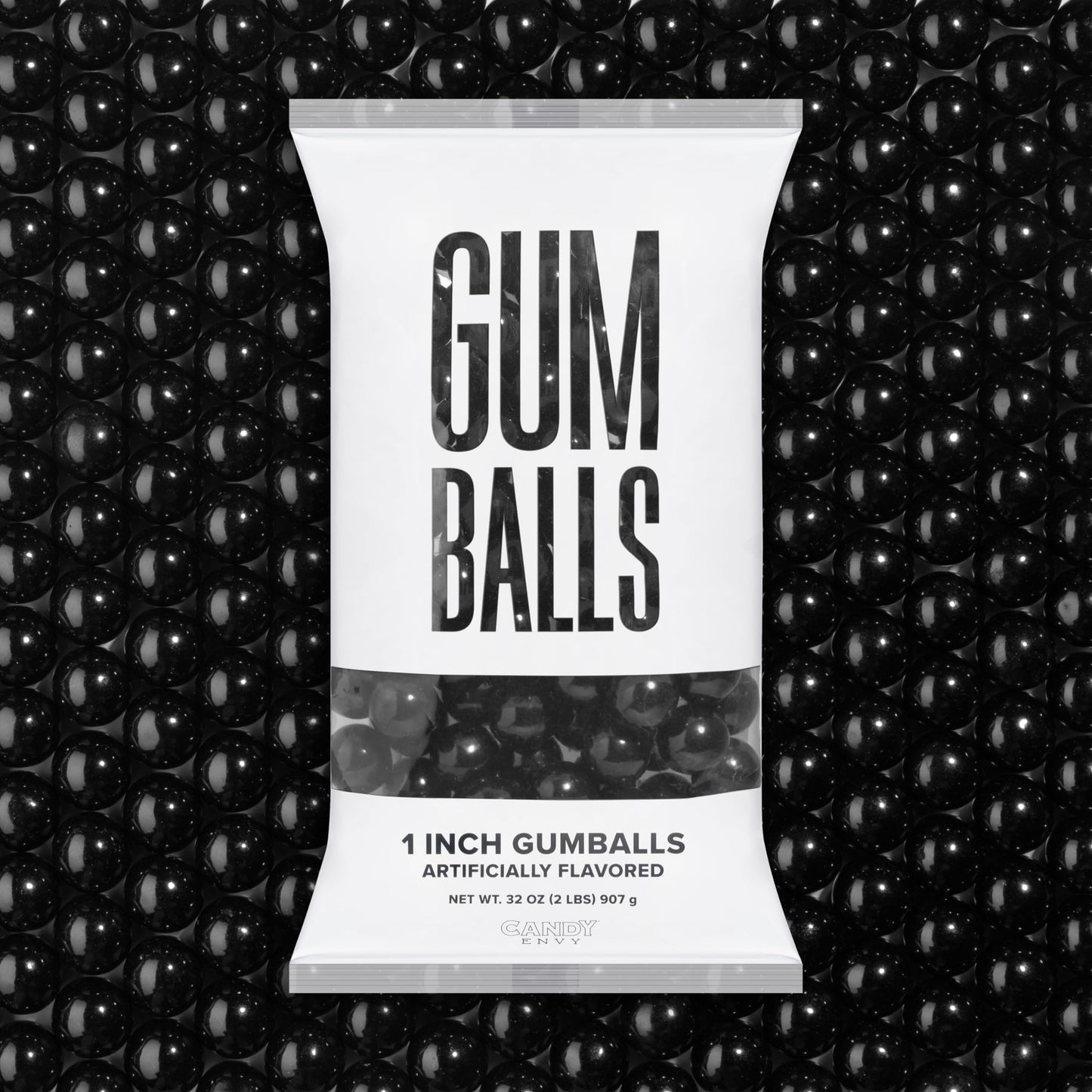 Candy Envy - Black and White 2 Pack Combo 1 Inch Gumballs - Approx. 113 Gumballs Per Bag - North American Made & Kosher Certified