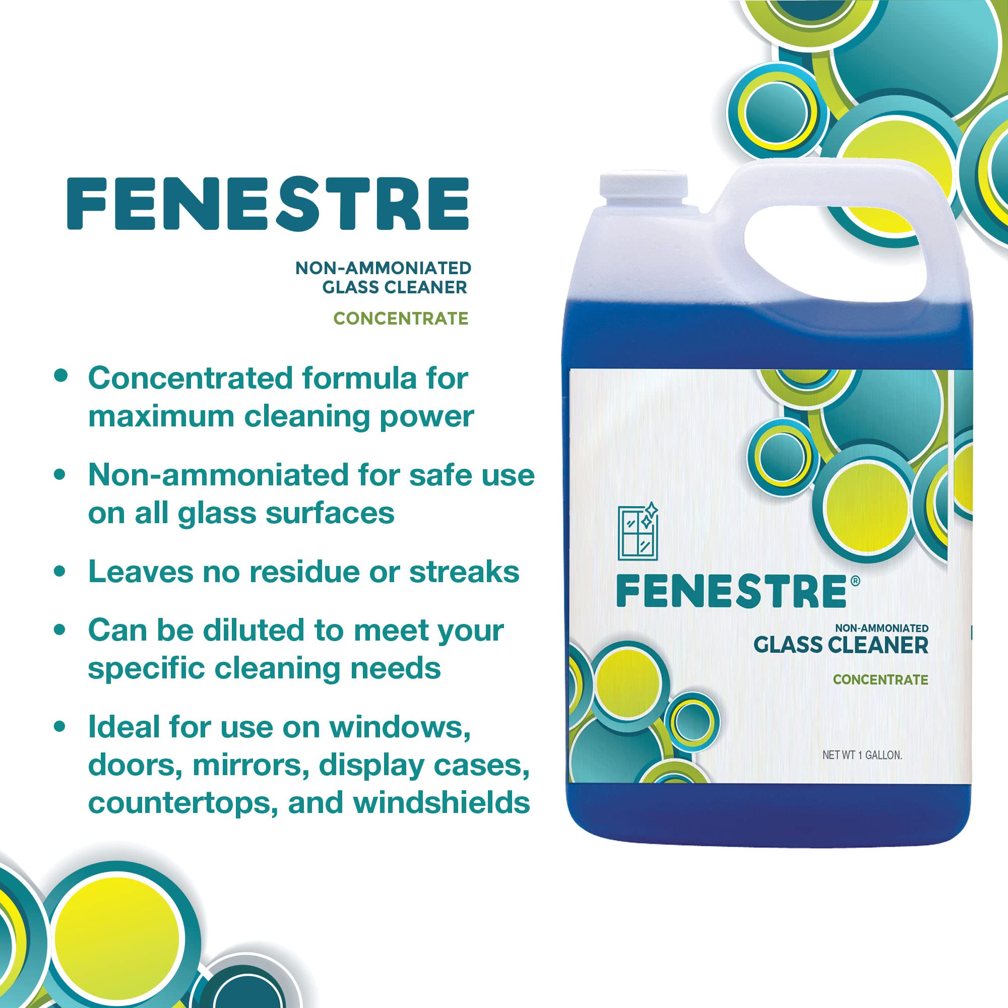 Jani-Source Fenestre Concentrate Non-Ammoniated Glass Cleaner, 1 Gallon