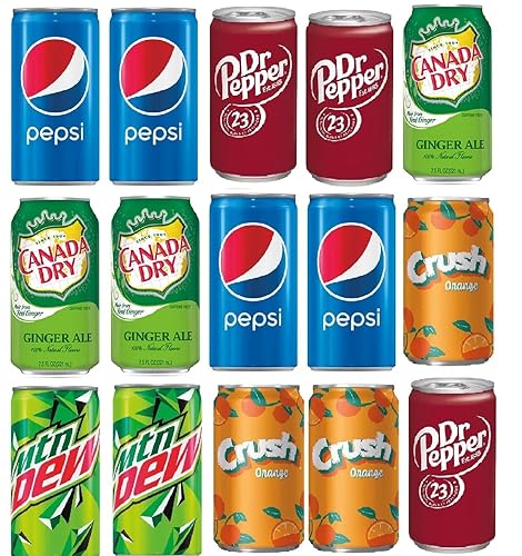 BeeQ BOX - (Pack of 15) mini Soda 7.5 OZ Variety Pack | Multi Flavor Soft Drink Bundle | Assortment Soda Refrigerator Restock Kit of Soda