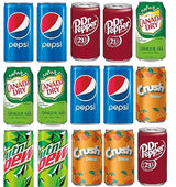BeeQ BOX - (Pack of 15) mini Soda 7.5 OZ Variety Pack | Multi Flavor Soft Drink Bundle | Assortment Soda Refrigerator Restock Kit of Soda