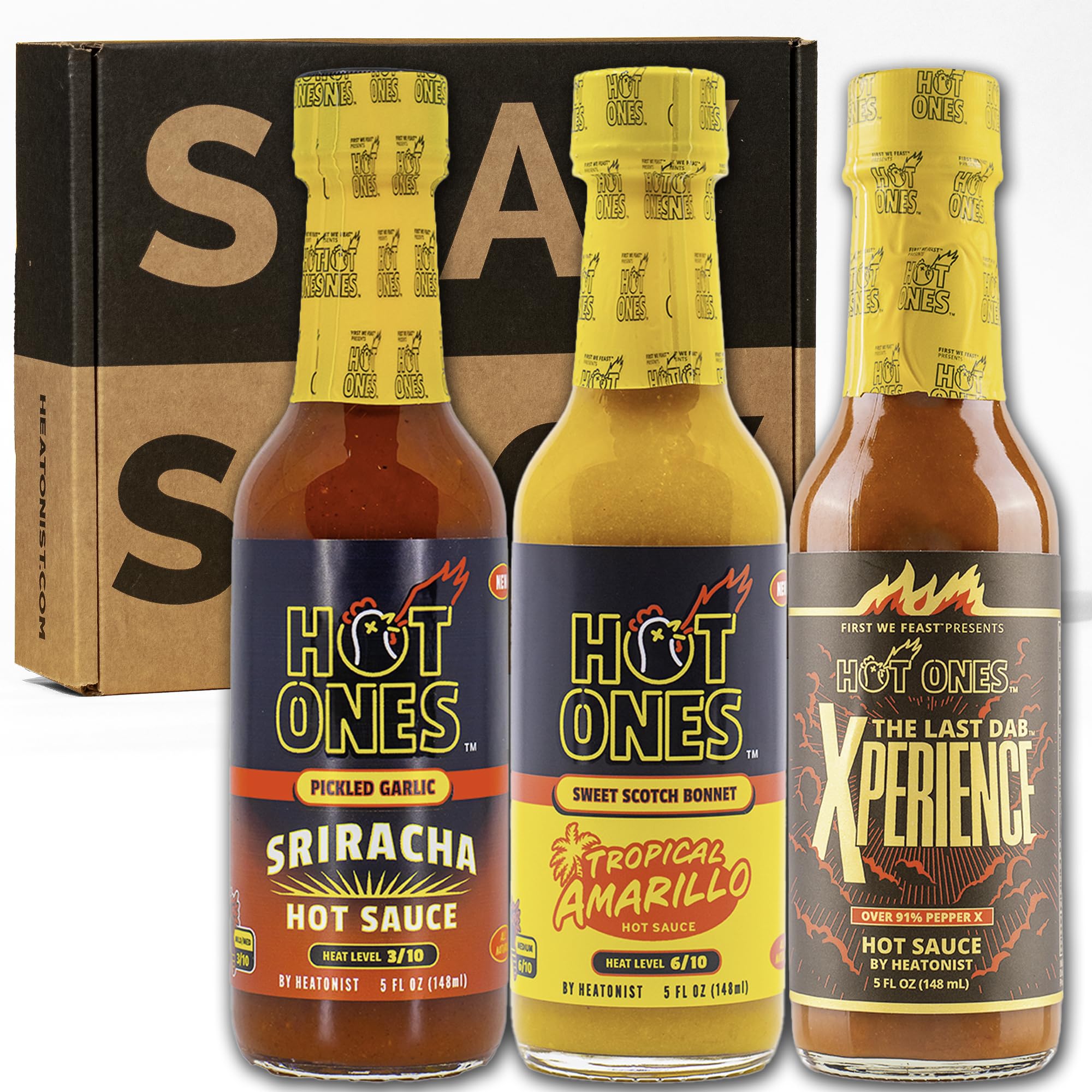 Hot Ones Hot Sauce Challenge Set - Season 27 Trio - Hot Sauces Gift Set - Variety Pack - Made with Natural Ingredients - Unique Small Batch Sampler