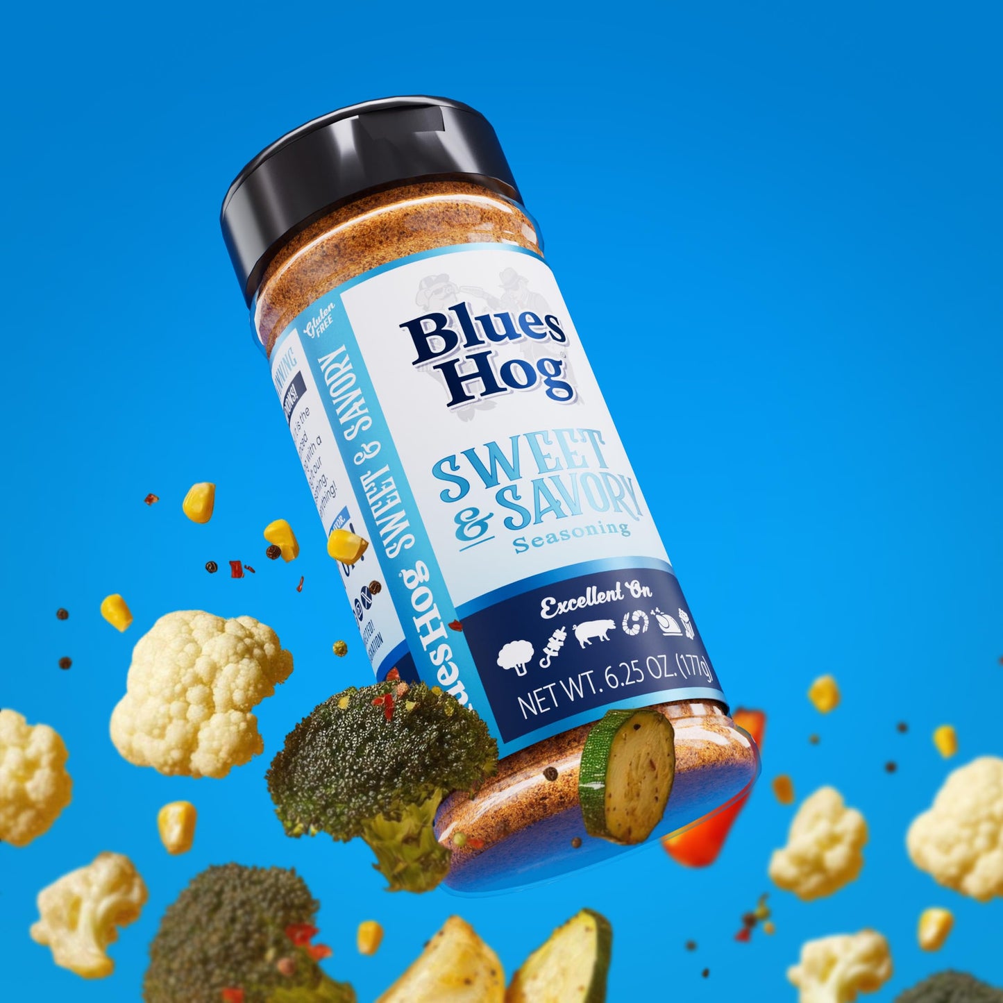 Blues Hog Sweet & Savory Seasoning, Gourmet Dry Rub with Sweet Heat, All-Natural, Gluten-Free, Made in the USA (28 oz.)