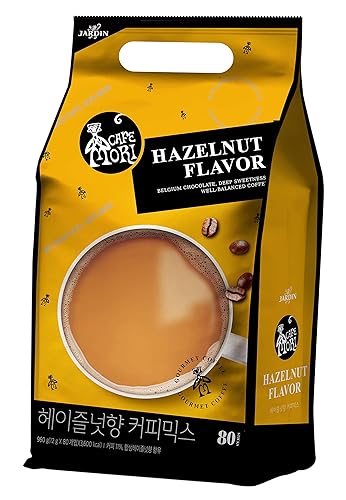Jardin Café Mori Caffe Latte - Well-Balanced Coffee, Soft Sweetness, Deep Milk Flavor, 11.5g x 50 Sticks (hazelnutflavor)
