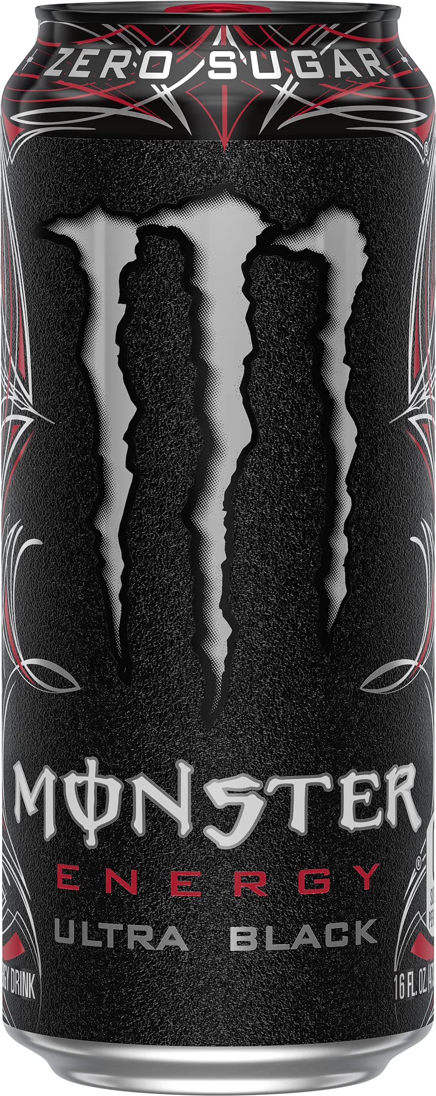 Monster Energy Ultra Black, Sugar Free Energy Drink, 16 Ounce