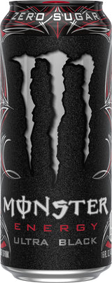 Monster Energy Ultra Black, Sugar Free Energy Drink, 16 Ounce