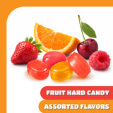 Assorted Fruit Hard Candy - 1 Pound Pack - Hard Candies Individually Wrapped - Old Fashioned Candy for Office Bowls - Strawberry, Cherry, Raspberry