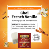 Twinings French Vanilla Chai Black Tea Individually Wrapped Bags, 20 Count (Pack of 1), Warm, Sweet & Spicy, Caffeinated, Enjoy Hot or Iced, 20