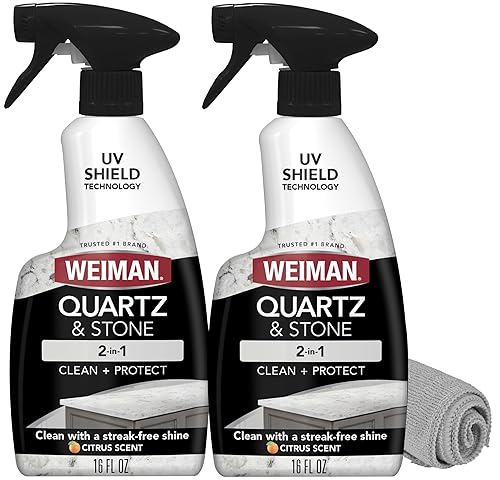 Weiman Quartz Countertop Cleaner and Polish (2 Pack w/Micro Towel) Clean and Shine Your Quartz Countertops Islands and Stone Surfaces with Ultra