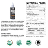 Organic Monk Fruit Liquid Sweetener Drops, 100% Pure Extract, Zero Sugar & No Erythritol, Liquid Monk Fruit for Coffee, Tea, Drinks & Baking, 227