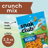 Snak Club Crunch Mix with Hidden Valley Ranch Seasoning, Toasted Corn, Chili Cheese Corn Jacks, Sesame Sticks, and Rye Chips, Kosher Snack, 2.5 oz