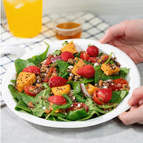 Karat [200 ct 9 Inch Disposable Paper Plates,Heavy-Duty Compostable Bulk Plates for Parties, Events | Grease Resistant, BPA-Free, Recyclable (White)