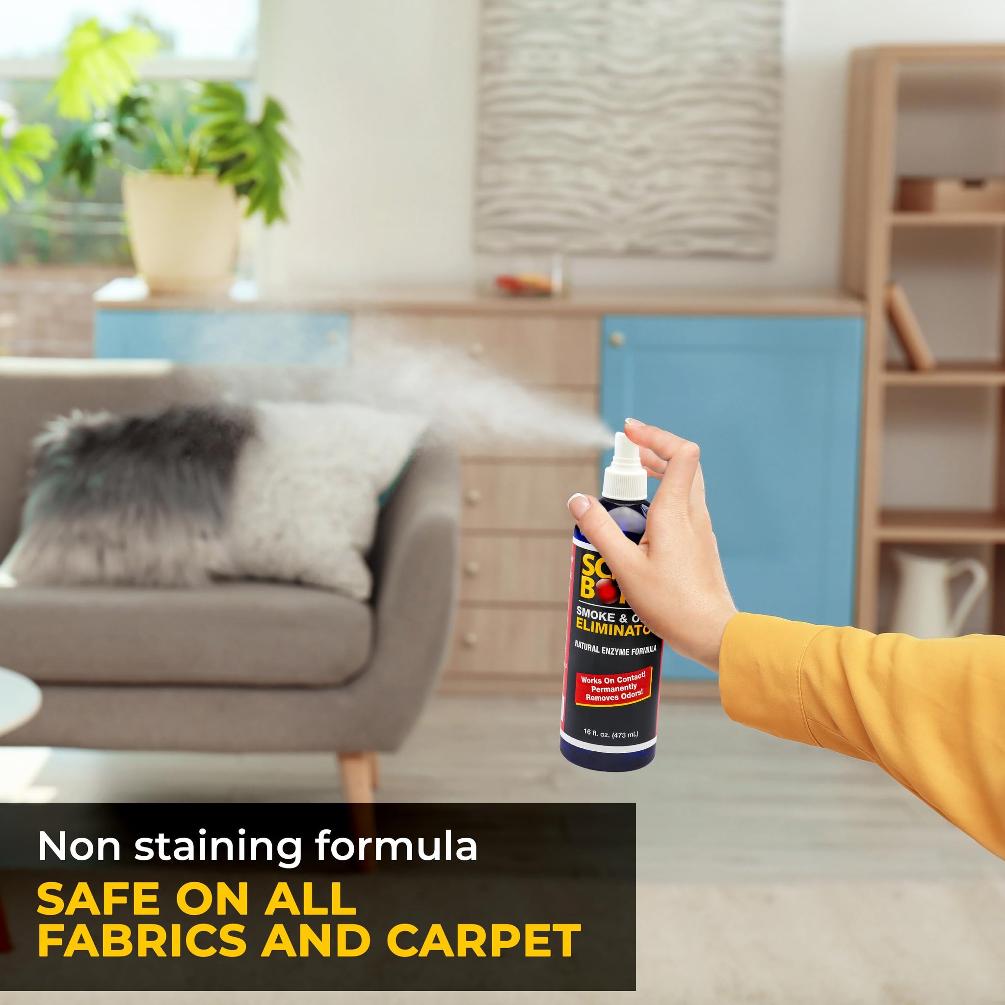 Scent Bomb Odor Eliminator Spray Enzyme Based Strong Pet Odor Eliminator for Home, Air Freshener for Room, Bathroom and Kitchen, Removes Smoke Dog Pee