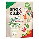 Snak Club Tajin Gummy Bears, Assorted Fruit Candy Gummies with Chili and Lime Seasoning, Mild, Gluten-Free and Vegan Snacks, 20 oz Resealable Bag