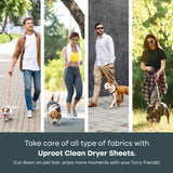 Uproot Clean Dryer Sheets Pet Hair Reducing (50 Pcs) Summer Wisteria Scent: The Ultimate Pet Hair Dryer Sheets for Homes With Animals - Reduces the