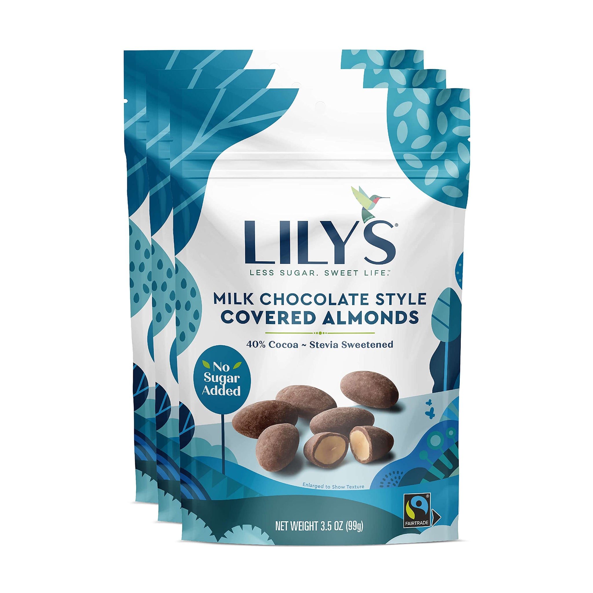 Milk Chocolate Style Covered Almonds by Lily's Sweets, Made with Stevia, No Added Sugar, Low-Carb, Keto-Friendly Christmas Candy | Fair Trade