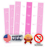 60 Modern Baby Shower Pink Miniatures Candy Bar Wrapper, Baby Shower Miniatures Candy Bar Stickers Decorations, Sprinkle Celebration, Party Supplies