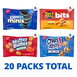 Nabisco, Classic Mix Variety Pack, Oreo Mini, Chips Ahoy! Mini, Nutter Butter Bites, Ritz Bits Cheese, 20 Snack Packs