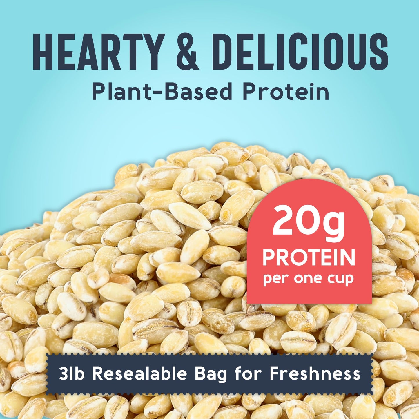 ONE IN A MILL Pearl Barley 3LB Bulk Resealable Bag | For Beef Stew, Soups, Steel Cut Oatmeal, Casseroles & Cooking | Hearty Plant-Based Whole Grain for Cooking | OU Kosher