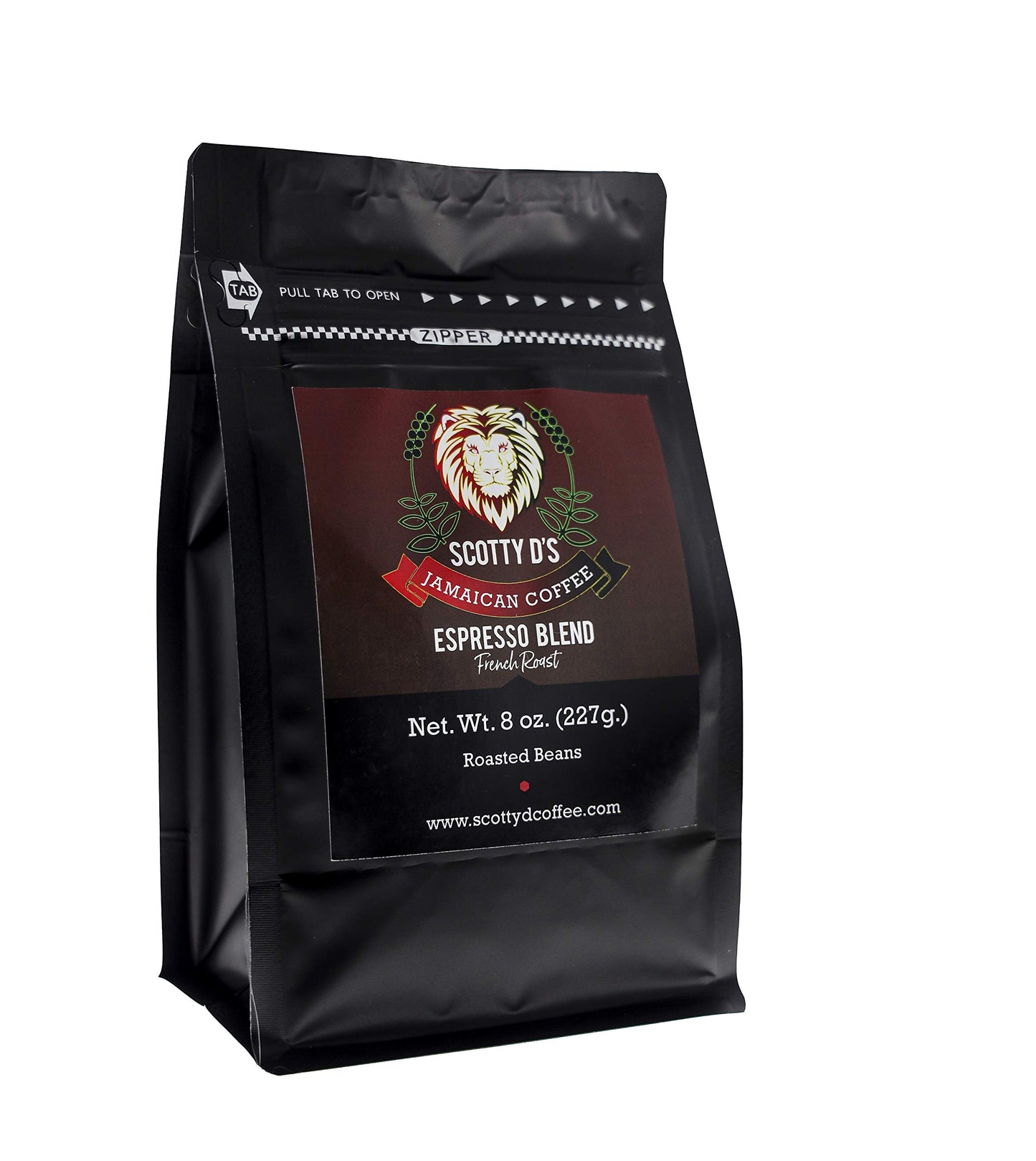 Scotty D's Jamaican Coffee "Espresso Lion" Blend-Jamaican Blue Mountain (French Roast)(Dark Roast) 8 oz.