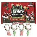 Christmas Candy Bracelets, 24 Individually Wrapped Holiday Treats, Perfect Stocking Stuffer Candies, 10.16 Ounces