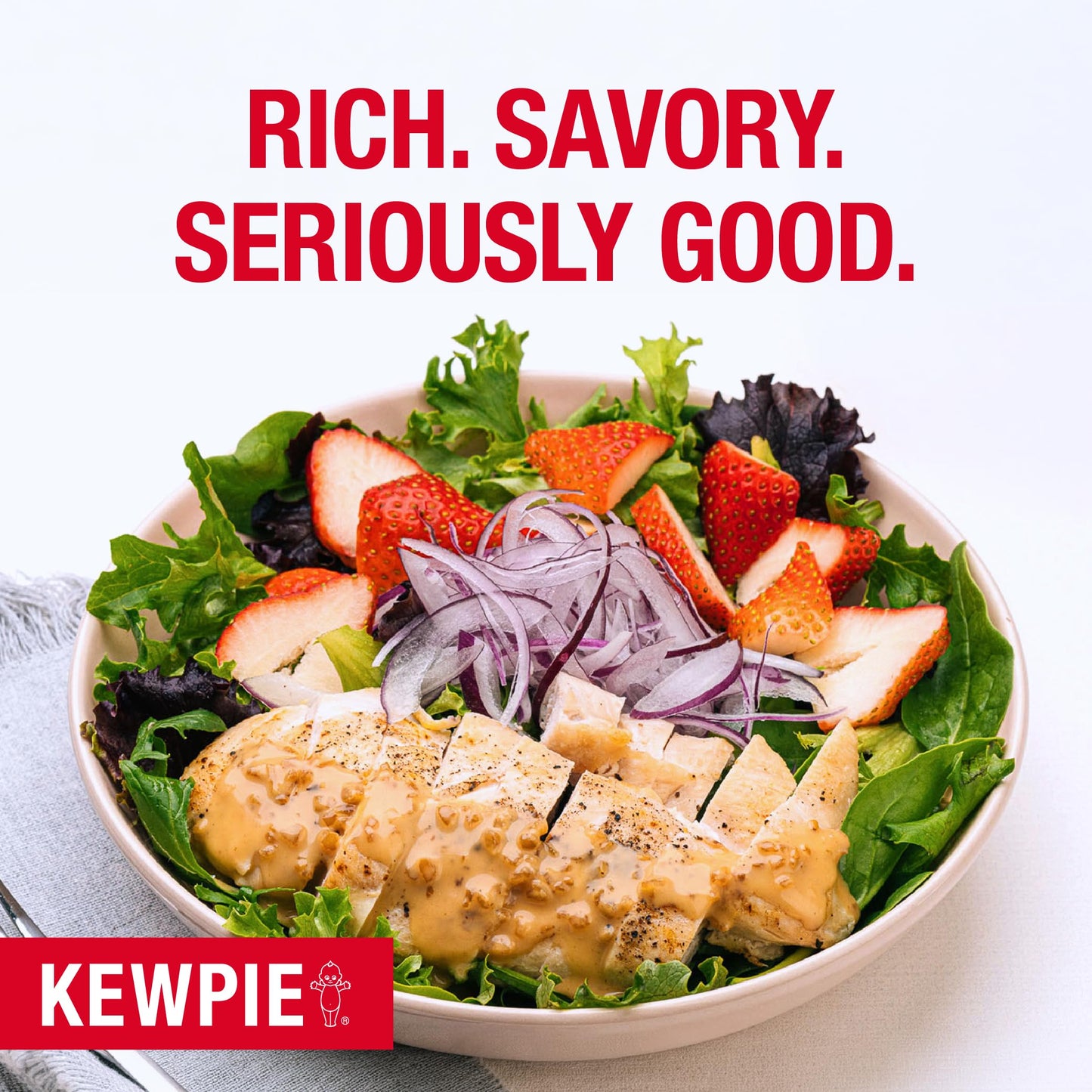 KEWPIE Roasted Garlic Onion Dressing & Sauté Sauce, Bold & Savory Authentic Japanese-Style Salad Dressing, Perfect for Greens, Wraps, Marinades