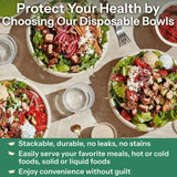 Homestockplus 48 Oz Bowls Disposable - Heavy Duty Compostable Paper Bowls, Microwave Safe Large Bowls, Ideal for Restaurant Catering, Salads, Buffets