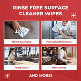 HandyClean Rinse-Free Food Contact Sanitizing Wipes Canister, Multi Surface Cleaning Supplies for Kitchen and Professional Setting One Canister (120