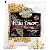 8oz White Popcorn Machine Popcorn Packets - All-in-One Pre-Measured Gluten Free White Popcorn Kernels for Popping with Salt and Coconut Oil Packs by