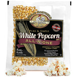 8oz White Popcorn Machine Popcorn Packets - All-in-One Pre-Measured Gluten Free White Popcorn Kernels for Popping with Salt and Coconut Oil Packs by