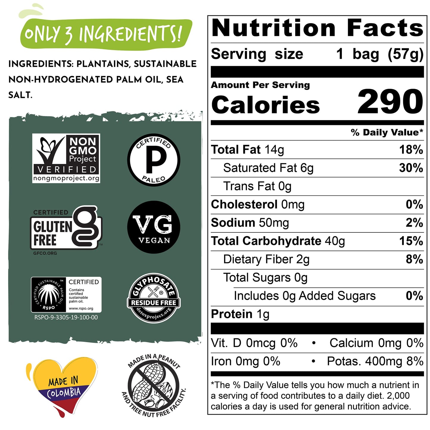 ARTISAN TROPIC Plantain Strips Sea Salt - 8 Pack, 2oz - Vegan, Paleo, Gluten Free Chips - Individual Bags Healthy Snacks for School, Gym, Kids - Whole
