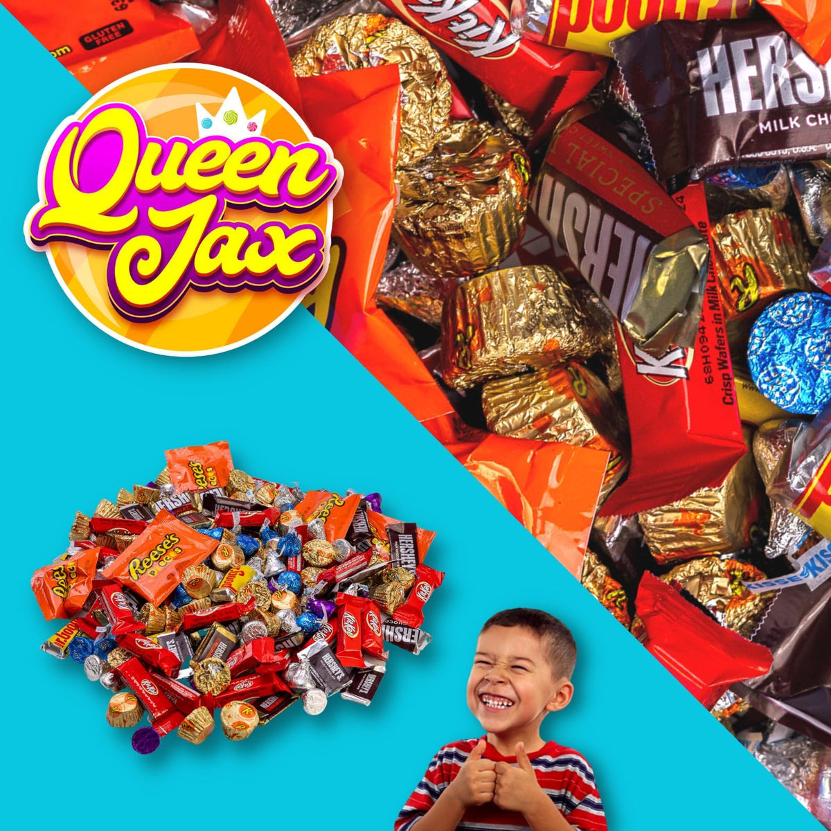 Hershey Chocolate Candy Variety Pack- 10 Lb - Dark Chocolates & Milk Chocolates - Hershey Kisses, Reese, Kitkat + More! - Candy Bulk - Chocolate Bar