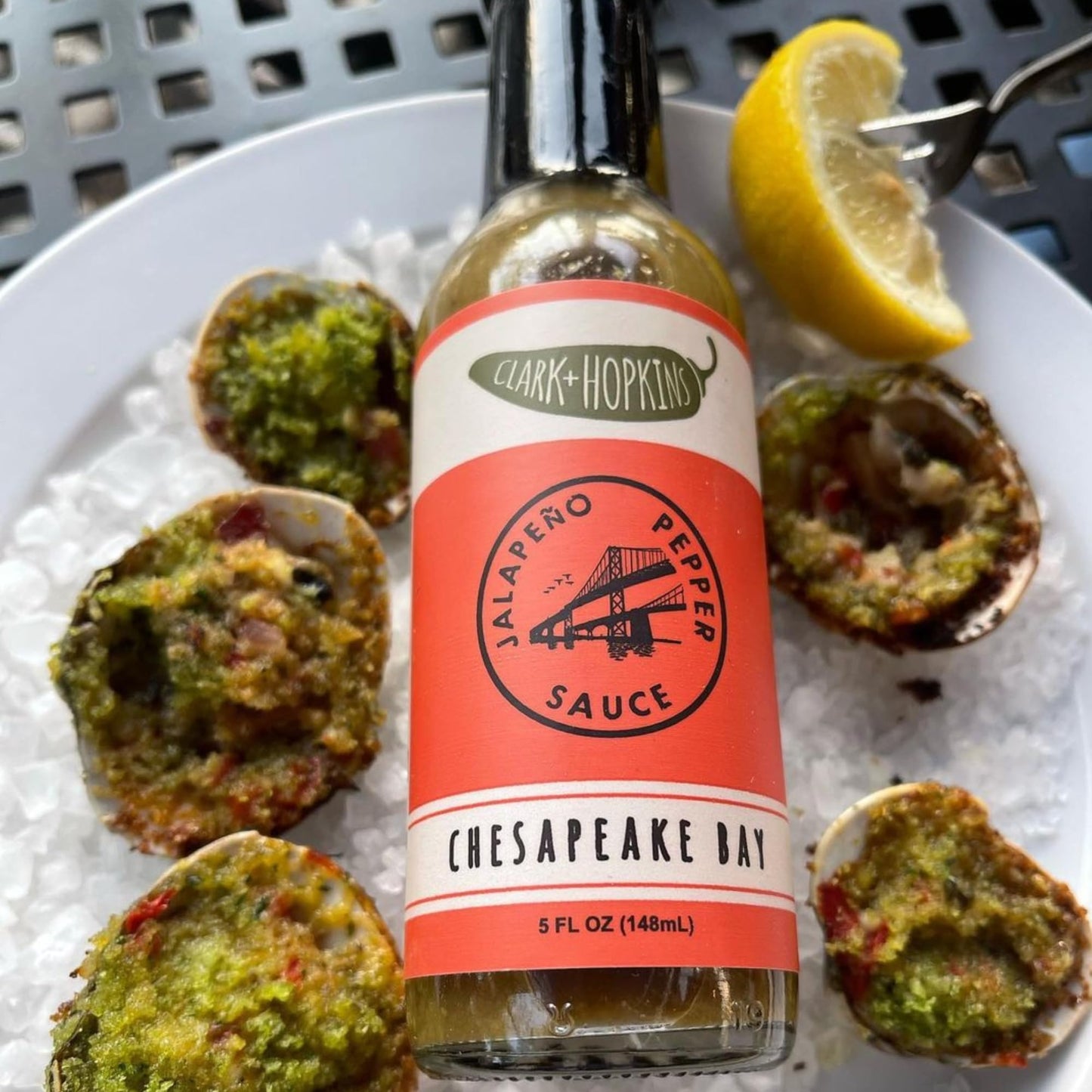 Clark & Hopkins Chesapeake Bay Jalapeno Pepper Sauce, Zesty Pepper Hot Sauce, Ginger, Bay Leaf and Mustard Flavored Sauce, 5 oz (1 Pack)