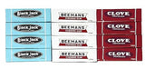 Retro Chewing Gum Pack - Black Jack, Beemans, and Clove Gum Variety Pack of 12