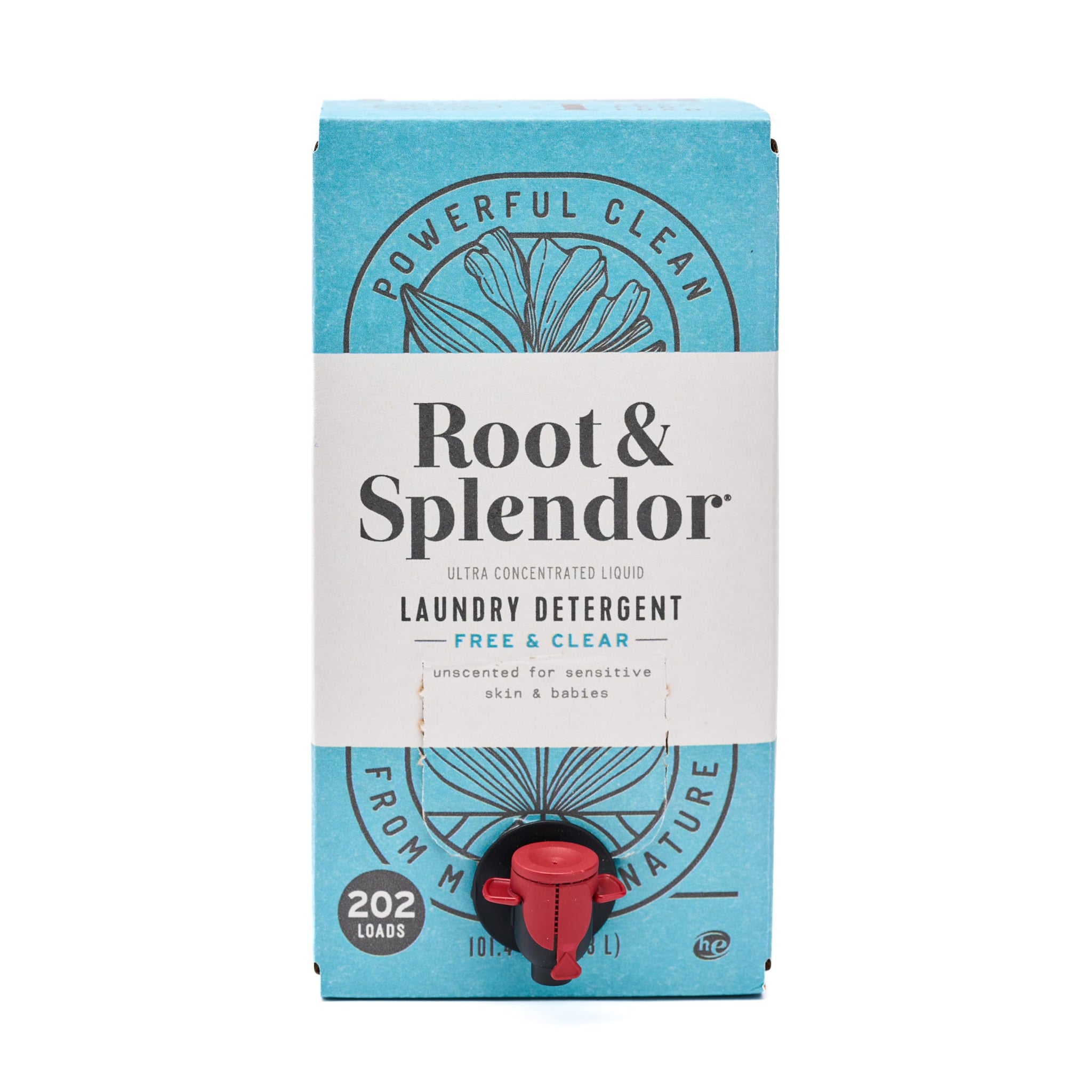 Root & Splendor Ultra Concentrated Non Toxic Laundry Detergent Liquid - EWG Verified - Plant Based & Eco Friendly Enzymatic Laundry Soap, Free