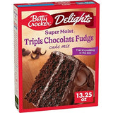 Betty Crocker Delights Super Moist, Triple Chocolate Fudge, Cake Mix, 13.25 oz