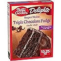 Betty Crocker Delights Super Moist, Triple Chocolate Fudge, Cake Mix, 13.25 oz
