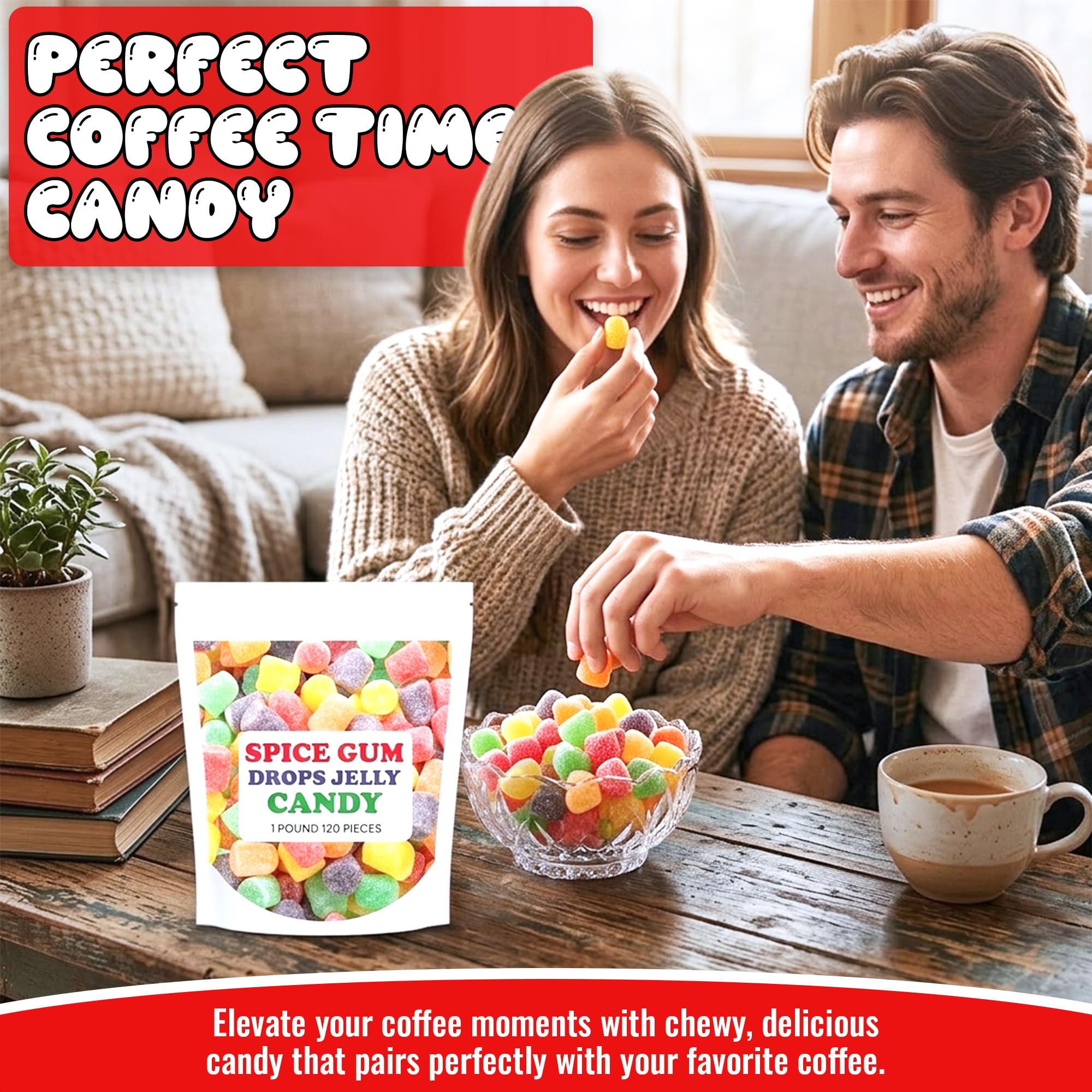 Spice Gum Drops Candy Assorted - jelly candy, Spice Drops, Gumdrop Tree, Spiced Drop Candies, Gumdrops Candies, Spiced Gum Drop, jelly drops-16OZ-1LB