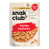 Snak Club Bags Honey Cashews, Crunchy, Glazed, Gluten-Free, Family Size, 10.5 Ounce