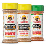 Holiday Combo Pack of 3 Herb, Spices, Toppers and Seasoning Gift Set - Pumpkin Spice, Gingerbread Cookie & Pizza - Premium All Natural & Healthy Spice