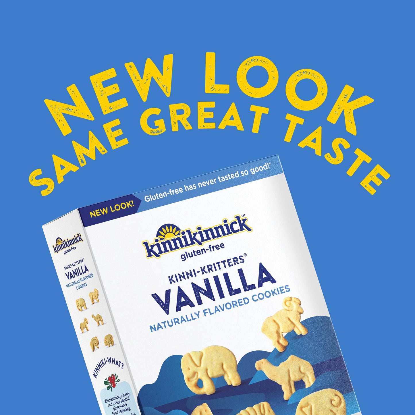 Kinnikinnick Gluten Free KinniKritters Vanilla Animal Cookies, 8 oz Box, Allergy Friendly, Vegan, Kosher