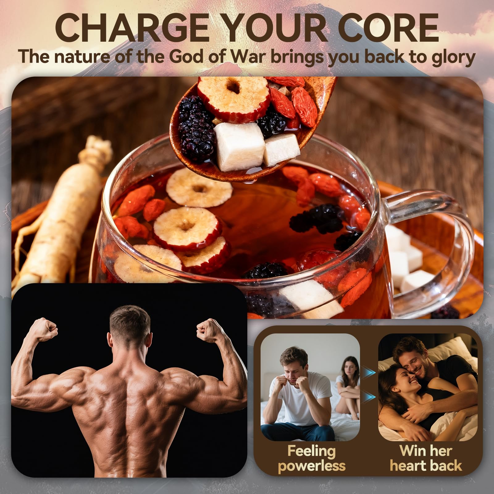 Kidney Tea Formula Ginseng Six Treasure Tea, Kidney Cleanse Detox & Repair with 8 Precious Ingredients for Men and Women, Traditional Plant Root Blend
