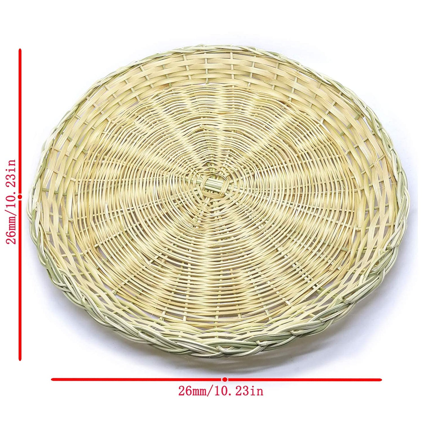 BB HOME, ZHONGER BHO Hand Weave Bamboo Paper Plate Holder 10in Set of 4 for Picnic Home Party and Daily Dinning