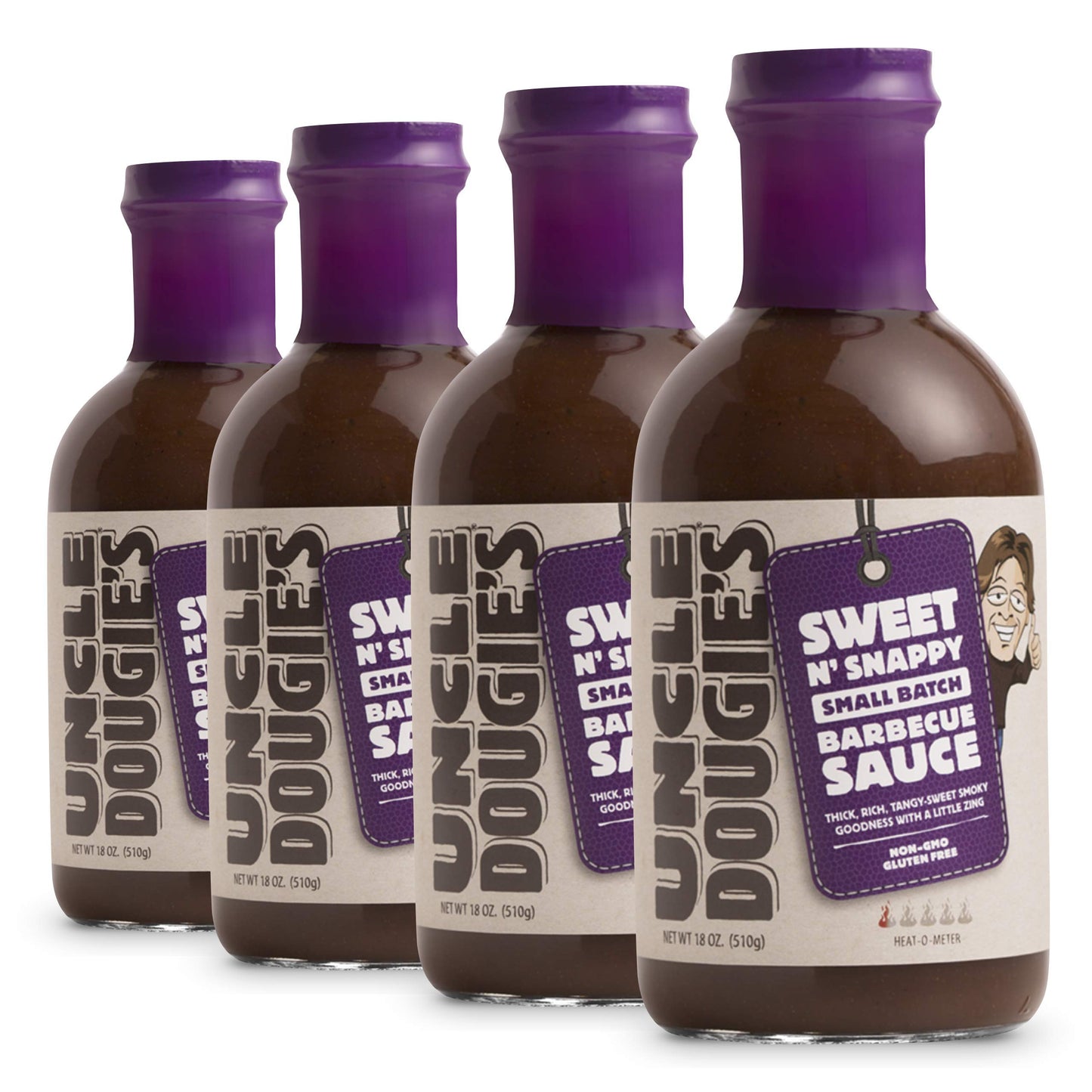 Uncle Dougie's Sweet N' Snappy BBQ Sauce - Pack of 4