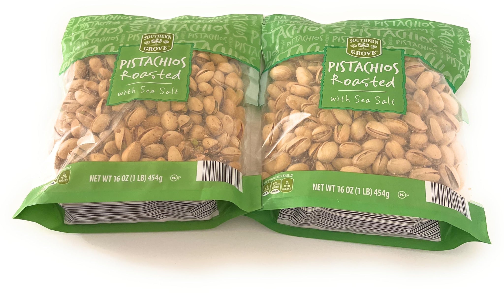 Pistachios, Roasted with Sea Salt, Two Bags, Each 16 OZ (Total 32 Ounces), Shelled