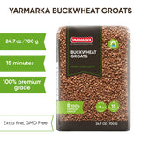 Yarmarka Toasted Buckwheat Groats (Kasha) 24.7 oz (700 g) Roasted Whole Grain, Traditional Eastern European Style, Plant Based Diet Friendly