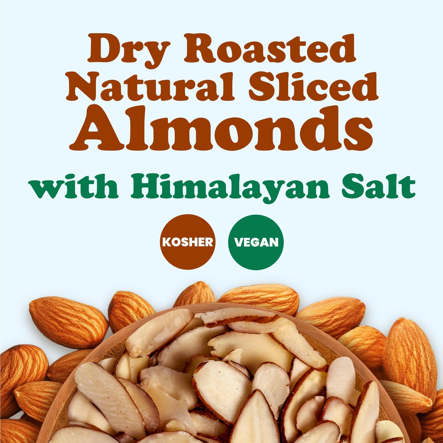 Food to Live Dry Roasted Natural Sliced Almonds with Himalayan Salt, 1.5 Pounds - Unblanched Nuts, Oven Toasted, Lighly Salted, No Oil Added, Perfect