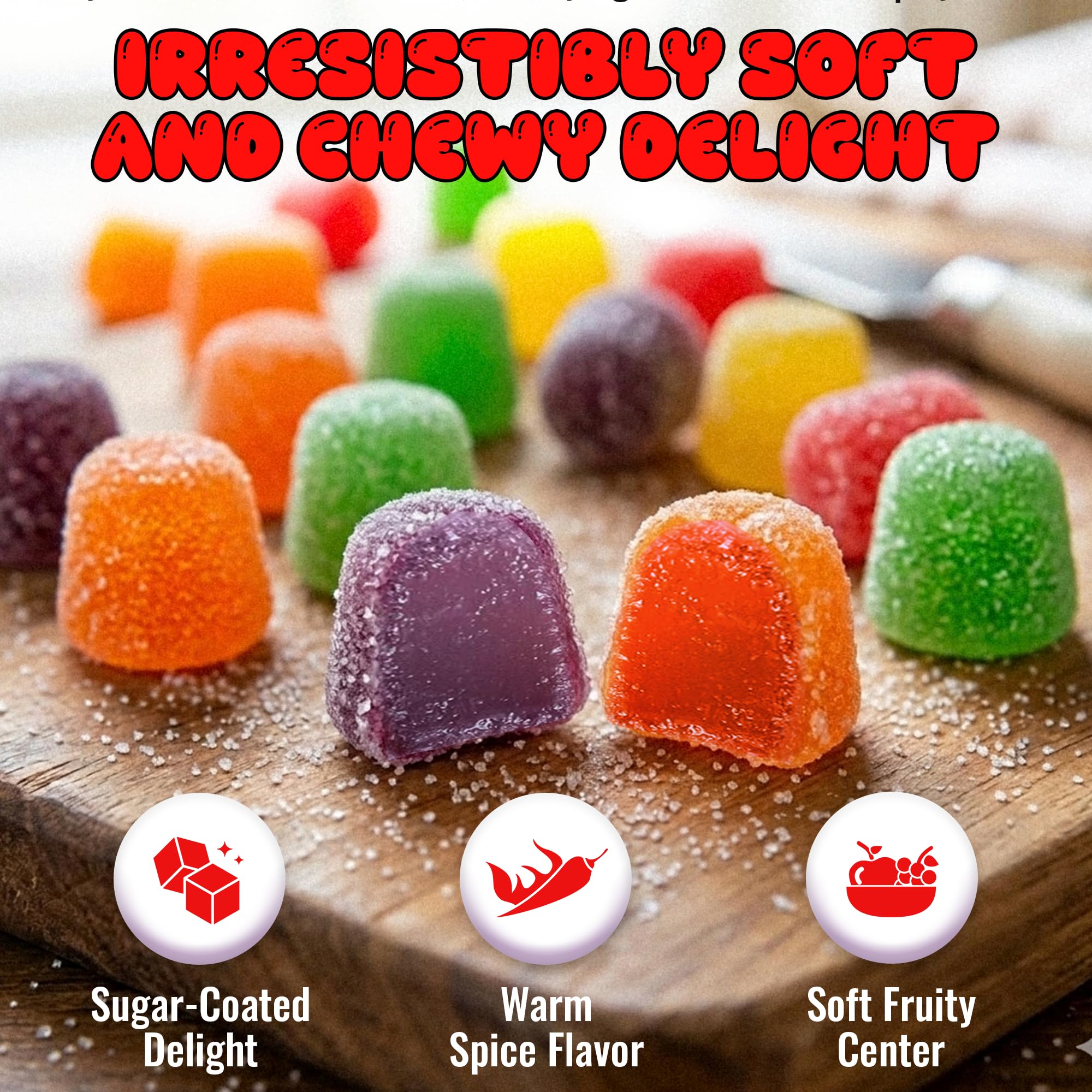 Spice Gum Drops Candy Assorted - jelly candy, Spice Drops, Gumdrop Tree, Spiced Drop Candies, Gumdrops Candies, Spiced Gum Drop, jelly drops-16OZ-1LB